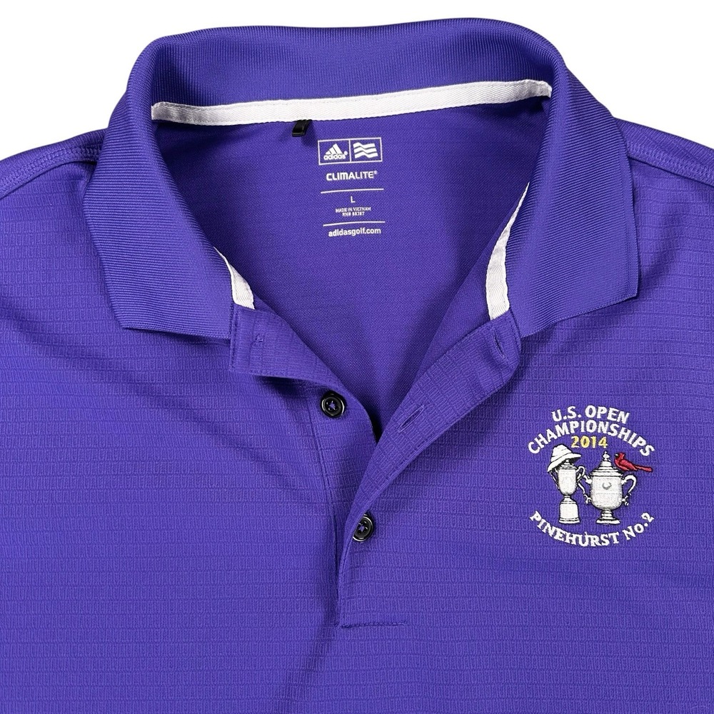 Adidas Men's Large Golf Polo Shirt US Open PGA‎ Championship Pinehurst Purple